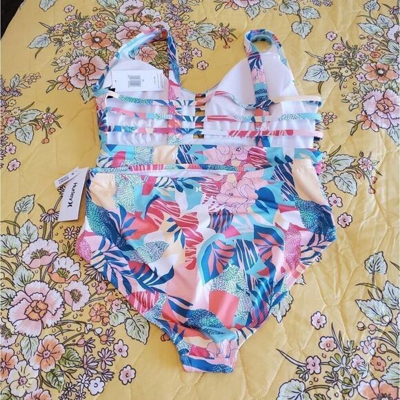 Hurley tropical floral bikini moderate coverage plus size 1X, 2X, 3X NEW - Picture 10 of 12
